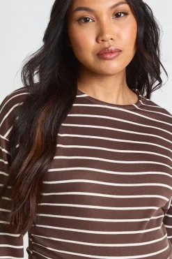 boohoo Haut De Maternité À Manches Longues En Maille Douce À Rayures<Femme Tops