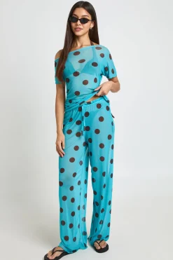 boohoo Haut De Plage Asymétrique En Mesh À Pois<Femme Pois|Tenues De Plage