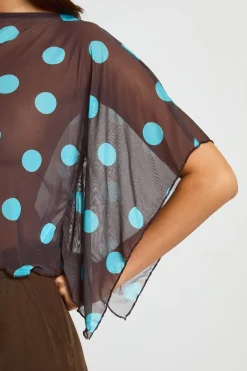 boohoo Haut De Plage Cape En Mesh À Pois<Femme Pois|Tenues De Plage
