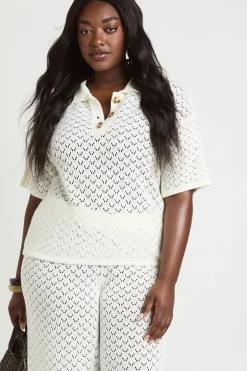 boohoo Haut De Plage Grande Taille En Maille À Col V<Femme Tenues De Plage