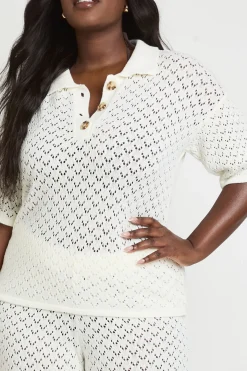 boohoo Haut De Plage Grande Taille En Maille À Col V<Femme Tenues De Plage