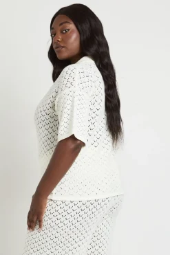 boohoo Haut De Plage Grande Taille En Maille À Col V<Femme Tenues De Plage