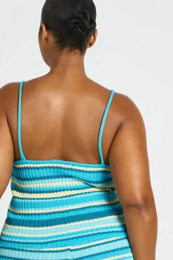 Haut De Plage Grande Taille En Maille À Rayures