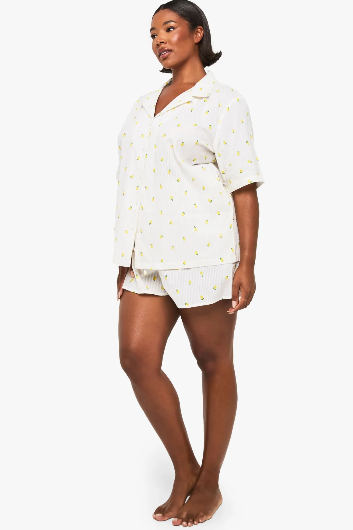 Haut de Pyjama Gaufré Imprimé Citron Plus