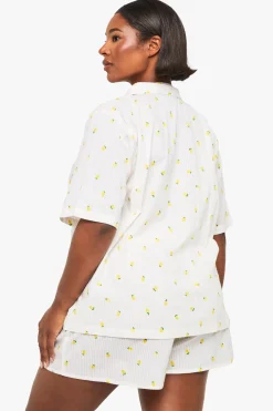 Haut de Pyjama Gaufré Imprimé Citron Plus