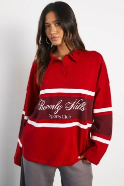 Haut De Rugby Oversize Graphique Beverly Hills