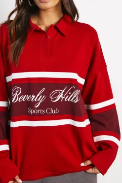 Haut De Rugby Oversize Graphique Beverly Hills