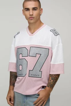 Haut De Sport Baseball Col V Homme Oversize Ample Avec Détails Ornementaux