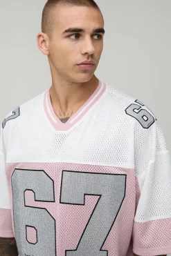 Haut De Sport Baseball Col V Homme Oversize Ample Avec Détails Ornementaux
