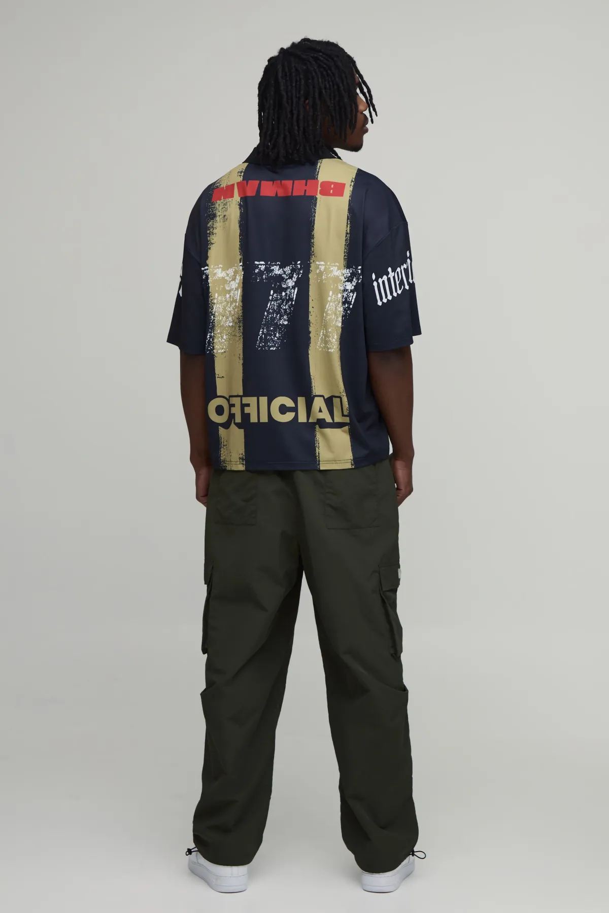 boohooMAN Haut De Sport Officiel Oversize Ample À Rayures<Homme T-Shirts Tall|Tout Afficher
