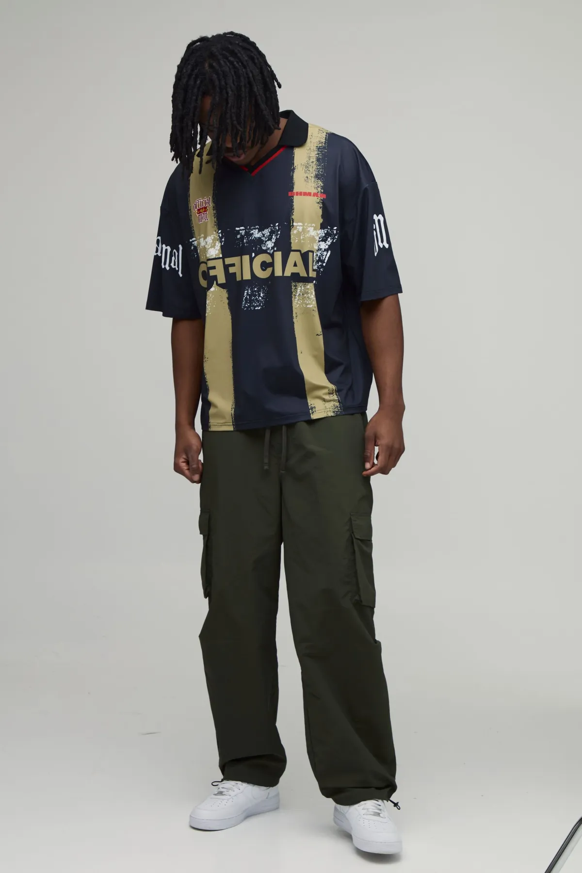 boohooMAN Haut De Sport Officiel Oversize Ample À Rayures<Homme T-Shirts Tall|Tout Afficher