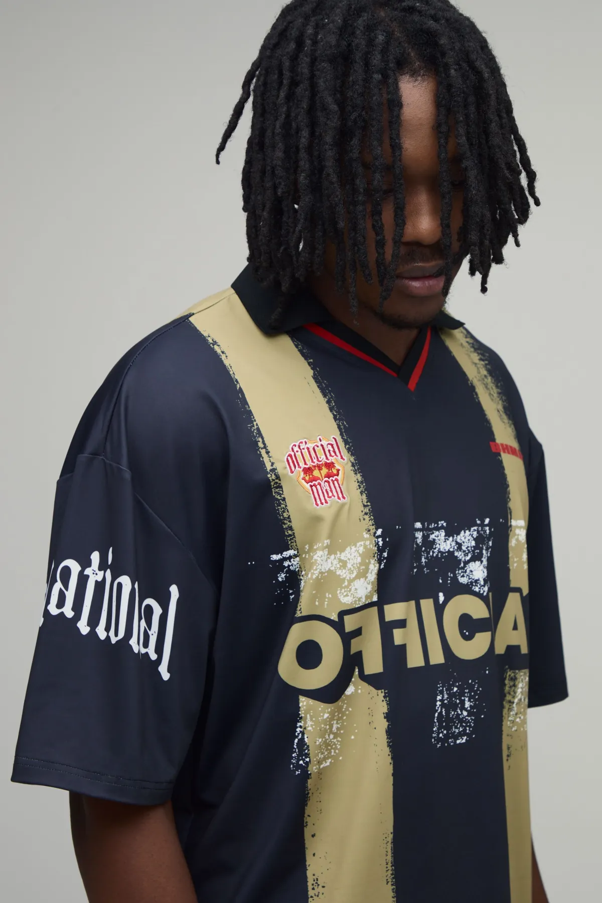 boohooMAN Haut De Sport Officiel Oversize Ample À Rayures<Homme T-Shirts Tall|Tout Afficher