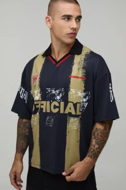 boohooMAN Haut De Sport Oversize Boxy À Rayures Officielles<Homme Tout Afficher|T-Shirts