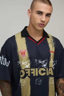 boohooMAN Haut De Sport Oversize Boxy À Rayures Officielles<Homme Tout Afficher|T-Shirts