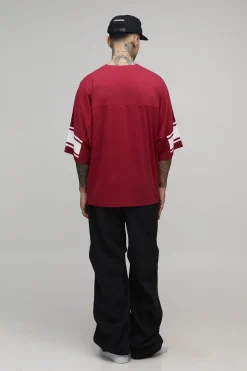 Haut De Sport Oversize Long Col En V Imprimé Football