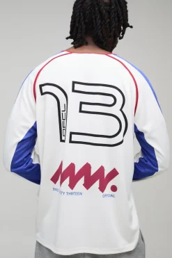 Haut de sport raglan surdimensionné à imprimé moto pour grandes tailles