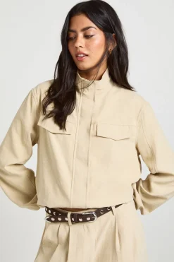 boohoo Haut De Survêtement Col Montant En Tissu Peau De Pêche<Femme Tops D’Automne|Tops