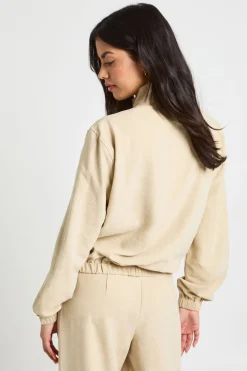 boohoo Haut De Survêtement Col Montant En Tissu Peau De Pêche<Femme Tops D’Automne|Tops