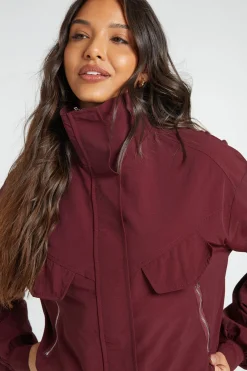 Haut De Survêtement En Nylon À Col Cheminée Et Taille Élastiquée