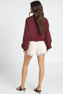 Haut De Survêtement En Nylon À Col Cheminée Et Taille Élastiquée