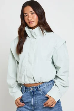 Haut De Survêtement En Nylon À Col Montant Zippé
