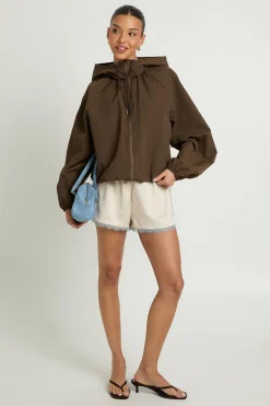 boohoo Haut De Survêtement En Nylon À Fermeture Éclair<Femme Tops