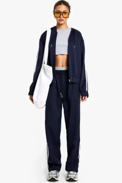 boohoo Haut de survêtement à zip avec empiècements latéraux tissés<Femme Tops