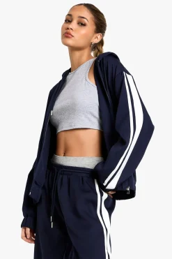 boohoo Haut de survêtement à zip avec empiècements latéraux tissés<Femme Tops