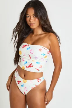 Haut De Tankini Bikini Imprimé Océan Et Bas De Bikini Taille Haute Échancré