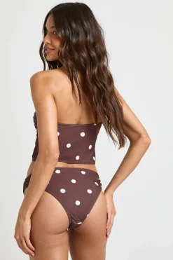 boohoo Haut De Tankini Bikini À Pois Et Bas De Bikini Taille Haute Échancrée<Femme Pois|Maillots De Bain