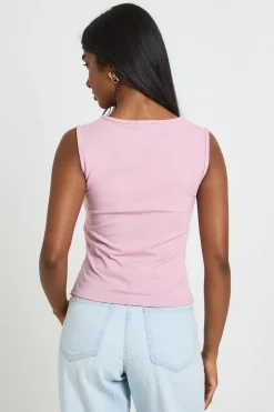 boohoo Haut De Yoga À Col V Avec Nœud Torsadé<Femme Tops