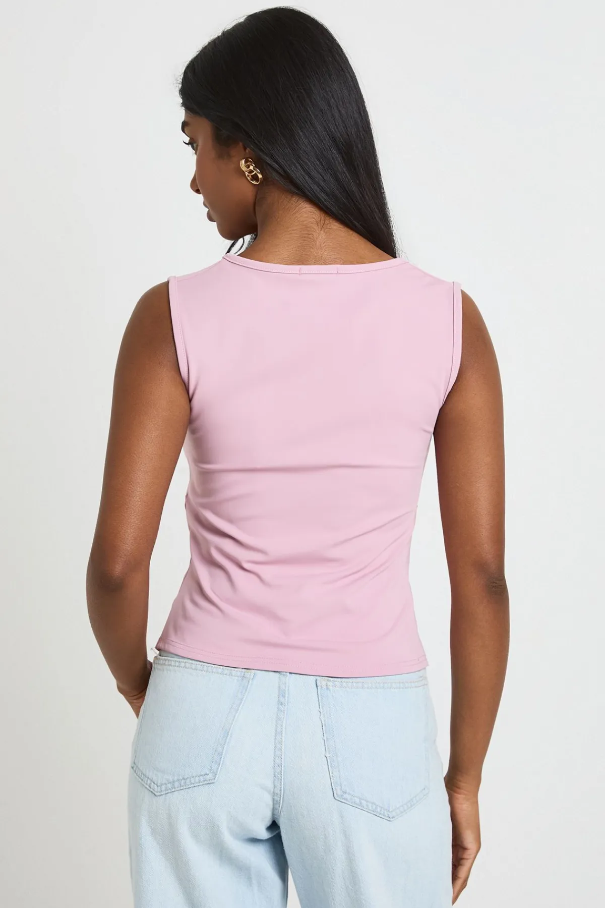 boohoo Haut De Yoga À Col V Avec Nœud Torsadé<Femme Tops