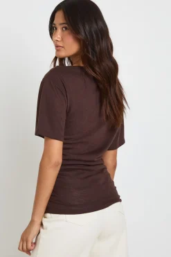 Haut Dénudé Épaules En Jersey Slub
