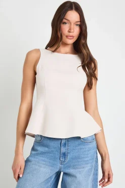 boohoo Haut Dos Noué Col Nageur En Crêpe<Femme Tops