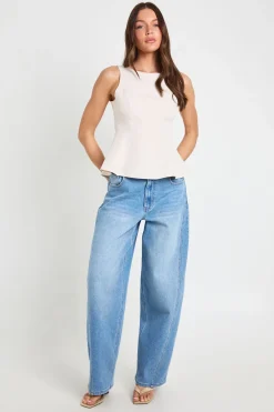 boohoo Haut Dos Noué Col Nageur En Crêpe<Femme Tops