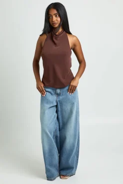 boohoo Haut Dos-nu Ample À Col Montant<Femme Tops