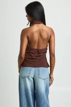 boohoo Haut Dos-nu Ample À Col Montant<Femme Tops