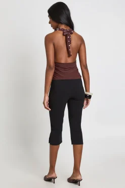 Haut Dos Nu À Col Licou Avec Taille Profonde En Mesh