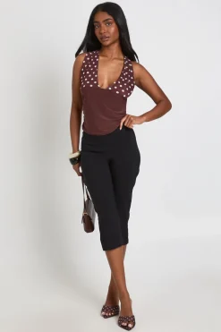 Haut Dos Nu À Col Licou Avec Taille Profonde En Mesh