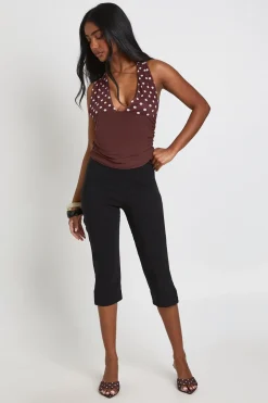 Haut Dos Nu À Col Licou Avec Taille Profonde En Mesh