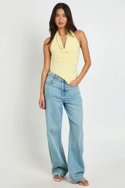 boohoo Haut Dos Nu À Col Licou En Tissu Slinky Double Épaisseur<Femme Tops