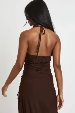 boohoo Haut Dos Nu Froncé À Col Licou En Modal<Femme Tops