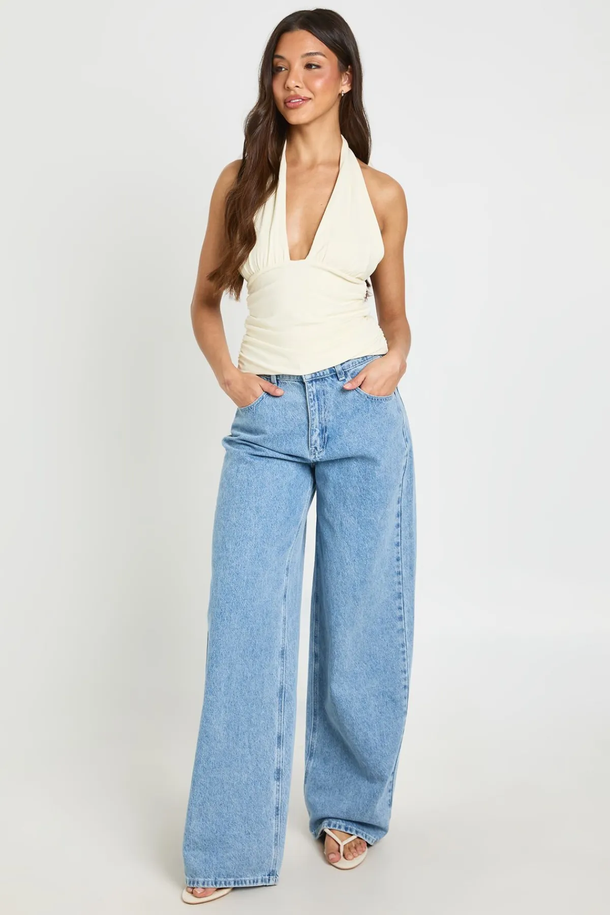boohoo Haut Dos Nu Froncé Ultra-doux Côtelé<Femme Tops