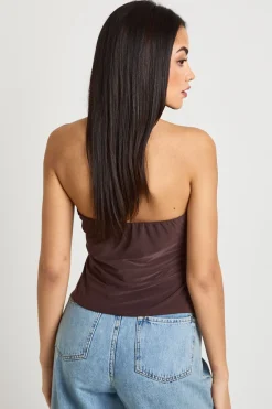 Haut Dos-Nu à Nœud en Maille Extensible