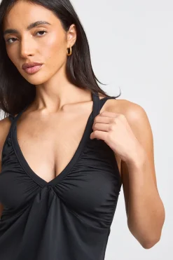 boohoo Haut Dos Nu Plissé À Encolure En V<Femme Tops