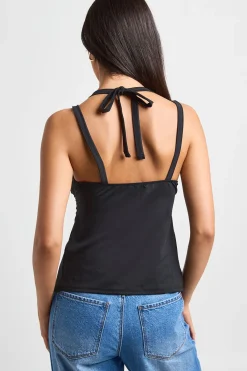 boohoo Haut Dos Nu Plissé À Encolure En V<Femme Tops