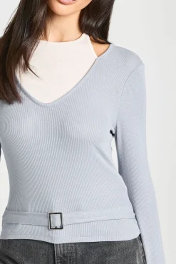 Haut À Double Couche Contrastée