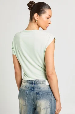 Haut Drapé En Cupro À Manche Asymétrique Froncée