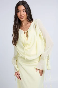 boohoo Haut Drapé En Mousseline Avec Détail De Lien Noué<Femme Tops
