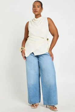 boohoo Haut Drapé Grande Taille Avec Détail Décoratif<Femme Tops
